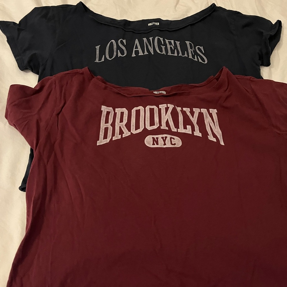 Pre-loved Hollister Brooklyn NYC Graphic Tee + Los Angeles Graphic Tee Set